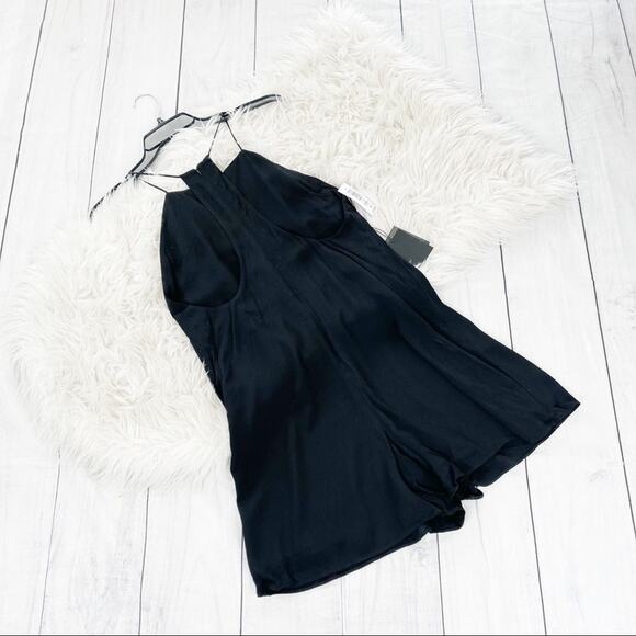 Wilfred‎ Women's Free Black Julee Ribbed Racer Back Romper Size Small NEW - Picture 3 of 5